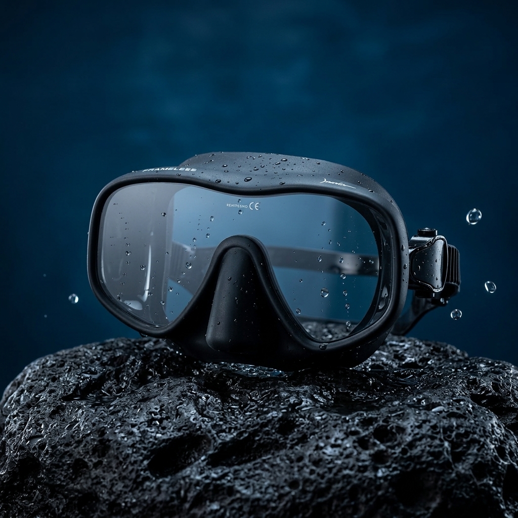 Máscara Marlin FRAMELESS MATTE Negro Buceo y Pesca Submarina